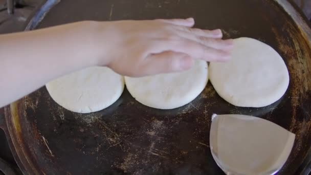 Arepas Venezuelan Dish Made Corn Flour — ストック動画