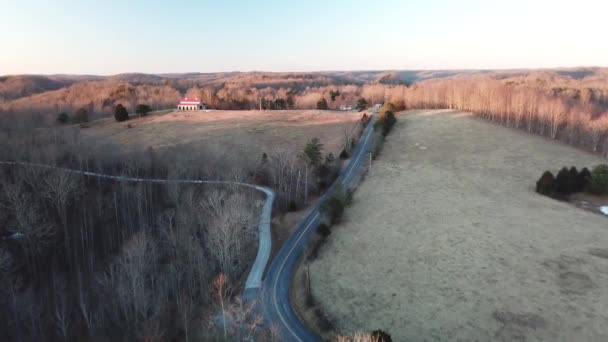 Rural Kentucky Horse Farm Golden Hour — Stock video