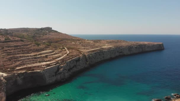 Aerial Drone Video Western Malta Mgarr Area Fomm Rih Bay — Video