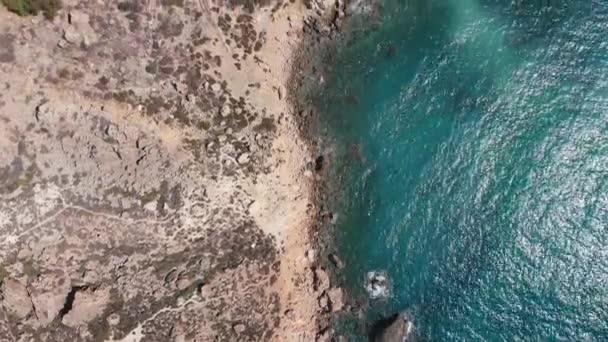 Aerial Drone Video Western Malta Mgarr Area Fomm Rih Bay — Vídeo de stock