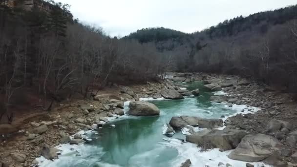 Drone Icy River — Stok video