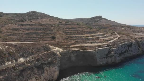 Aerial Drone Video Western Malta Mgarr Area Fomm Rih Bay — 비디오