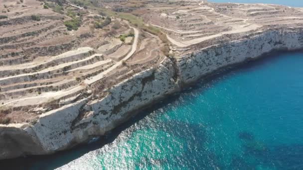 Aerial Drone Video Western Malta Mgarr Area Fomm Rih Bay — Vídeo de Stock