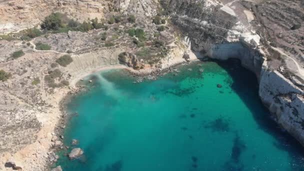 Aerial Drone Video Western Malta Mgarr Area Fomm Rih Bay — Vídeo de Stock