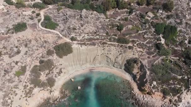 Aerial Drone Video Western Malta Mgarr Area Fomm Rih Bay — Vídeo de stock