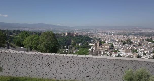 Aerial View Alhambra Modern Wall — Vídeos de Stock