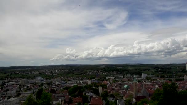 Timelaps Ravensburg Dramatic Clouds Baden Wurttemberg Alta Suabia Alemania Vista — Vídeos de Stock