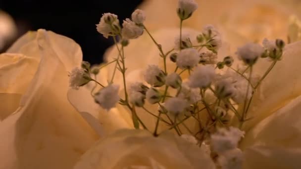 Închiderea Aranjamentului Flori Nuntă — Videoclip de stoc