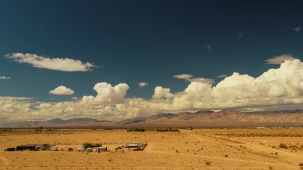 Aerial Hyper Lapse Clouds Mojave Desert — Stock Video