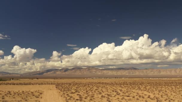 Aerial Hyper Lapse Mojave Desert Storm Clouds — Stok Video