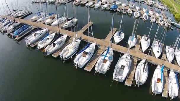 Aerial Footage Sailboat Marina — 图库视频影像