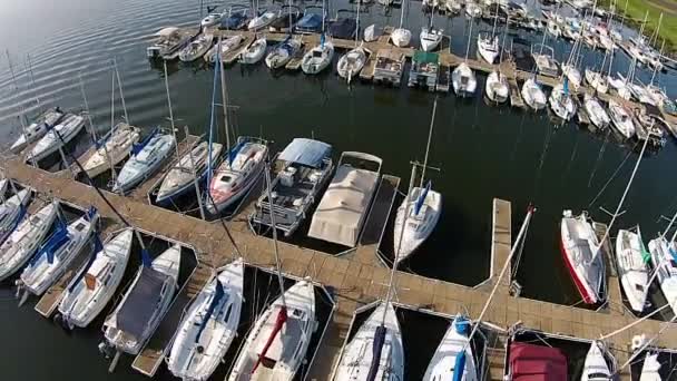 Aerial Footage Sailboat Marina — Vídeo de Stock