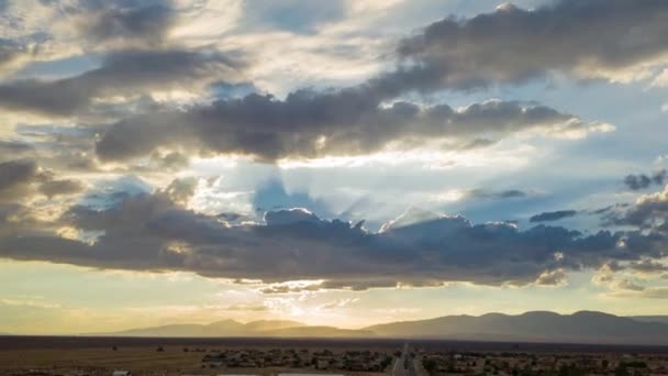Stormy Desert Time Lapse Clouds Passing — 图库视频影像