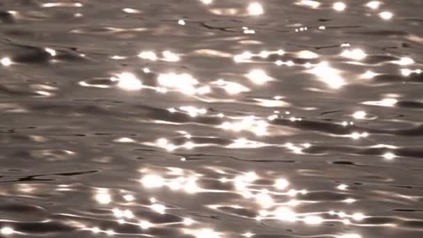 Water Ripples Waves Catching Sunlight Slow Motion — Vídeo de Stock