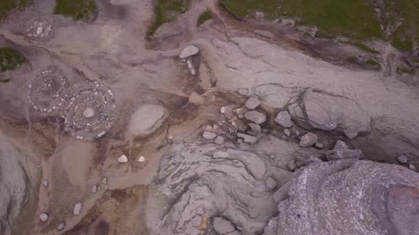 Bucegi Dağlarındaki Sfenks Insansız Hava Görüntüsü Jeolojik Şekiller Babele Karmaşık — Stok video