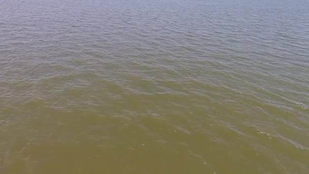 Aerial Shot Fishing Pier Breakwater — ストック動画