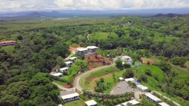 Drone Shot Nature View Forest Vacation Destination Mountain Cloudy Sky — Vídeo de Stock