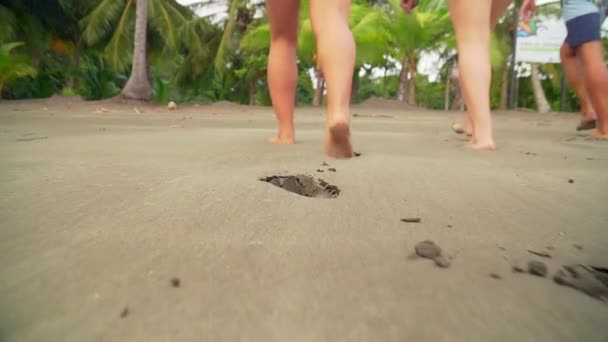 파나마 Boca Chica 해변을 산책하는 사람들의 — 비디오