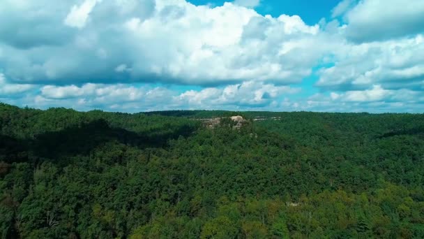 Flying North Princess Arch Rock Formation Beautiful Valley Trees — Stock videók