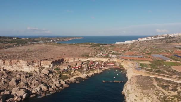 Aerial Drone Video Malta Mellieha Surroundings — Stockvideo