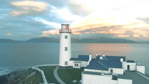 Fanad Head Donegal Ireland Lighthouse Beautiful Sky Sunset — Stok video