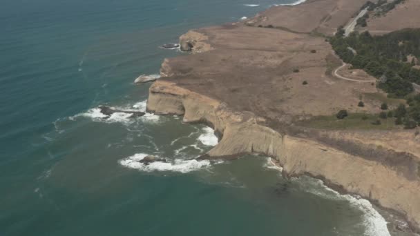 Vzduch Tichomořského Pobřeží Poblíž Half Moon Bay Pobřeží Kalifornie — Stock video