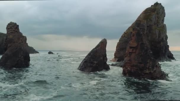 Crohy Head Donegal Ireland Ocean Wave Rocks Sunset — Vídeo de stock