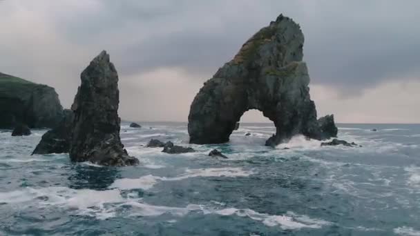 Crohy Head Donegal Ireland Ocean Waves Rocks — Video Stock