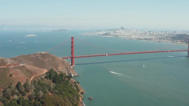 Aerial Video San Francisco Golden Gate Bridge — Vídeo de Stock