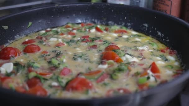 Slow Pan Sliding Shot Right Left Tomato Red Pepper Kale — Wideo stockowe