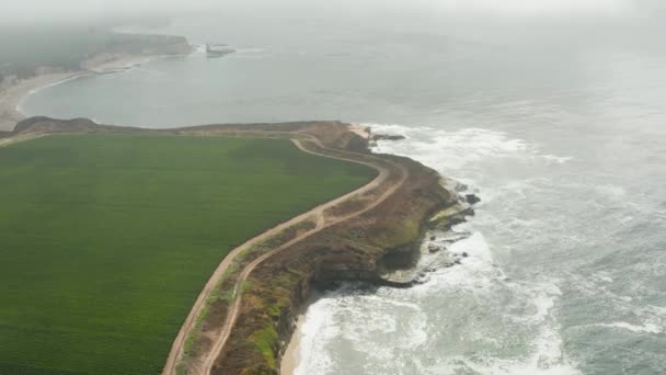 Aerial View Farm Coast High Way Northern California — 비디오