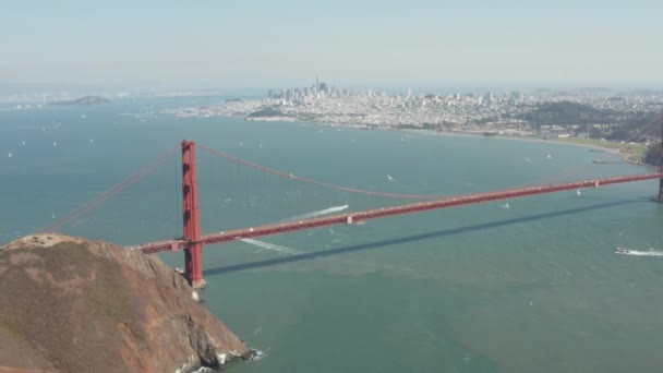 Aerial Video San Francisco Golden Gate Bridge — 图库视频影像