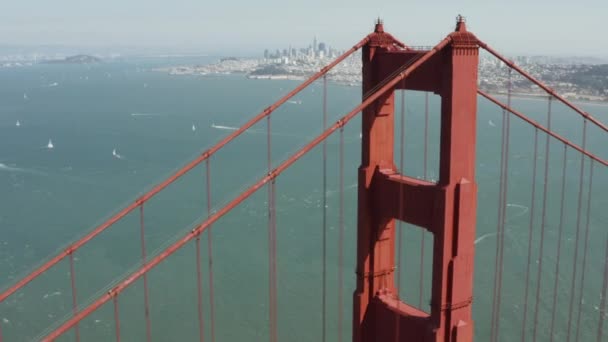 Aerial Video San Francisco Golden Gate Bridge — Vídeos de Stock