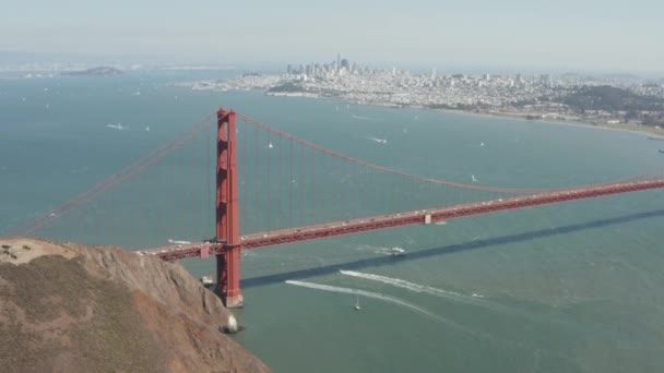 Aerial Video San Francisco Golden Gate Bridge — Video Stock