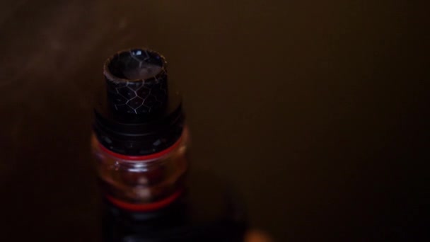 Close Vaporizer While Smokes Shot Slow Motion — Stok Video