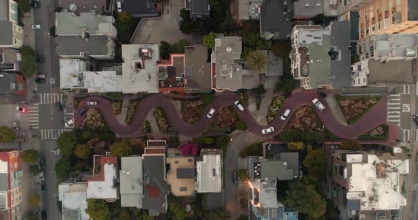 Lombard Caddesi Nin Havadan Görüntüsü San Francisco California — Stok video