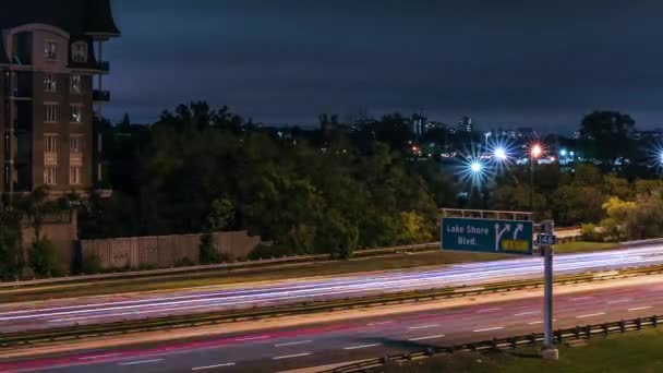 Traffic Timelapse Evening Commute Toronto Gardner Expressway — Vídeos de Stock