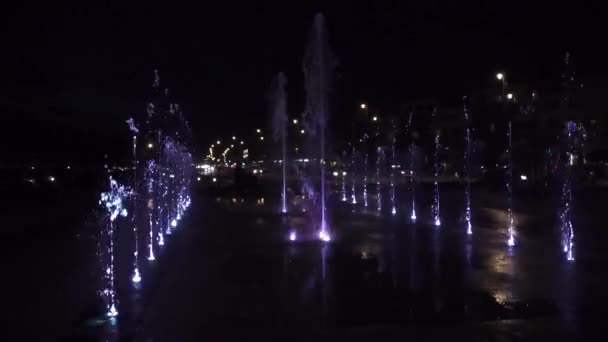 Beautiful Colorful Fountain Flashing Lights — Wideo stockowe