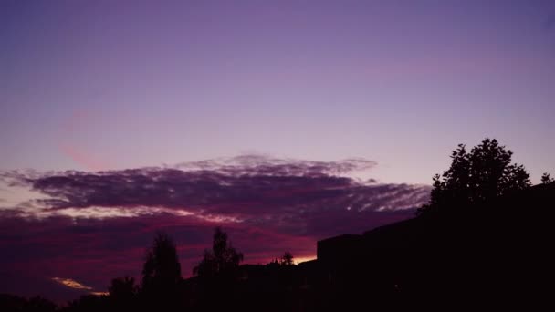 Timelapse Beautiful Sky Purple Orange Clouds — Stockvideo