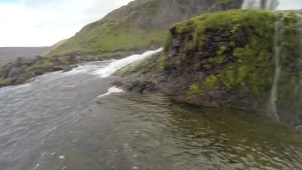 Iclandic Waterfall Recorded Gopro Hero 2013 — Vídeos de Stock