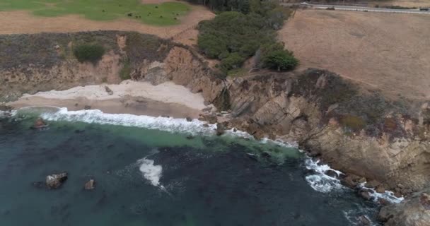 Aerial View Big Sur Coast High Way Monterrey California — Stock video