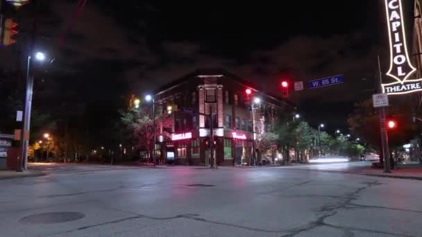 Timelapse Traffic Street Cleveland Urban Area Lots Cars Buses Pedestrians — Vídeo de Stock