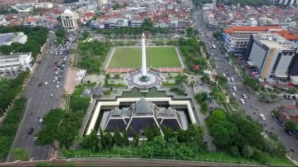 Пам Ятник Героям Tugu Pahlawan Пам Ятник Сурабаї Індонезія Головний — стокове відео