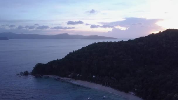 Aerial View Tropical Island Philippines Daybreak Camera Pedestal — Stock video