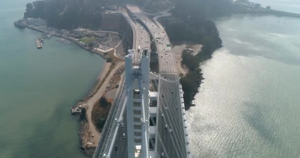 Foto Aerea Veicoli Movimento San Francisco Oakland Bay Bridge Con — Video Stock