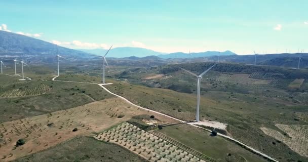 Aerial View Windmill Park Spain — Vídeo de Stock