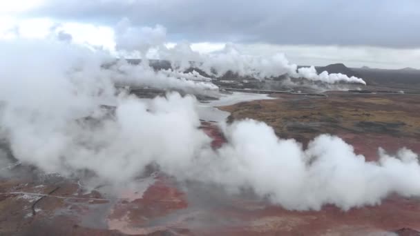 Static Aerial Shot Geothermal Power Station — Video