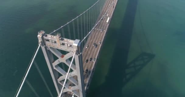 Foto Aerea Veicoli Movimento San Francisco Oakland Bay Bridge Con — Video Stock