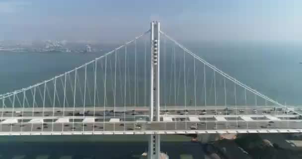 Foto Aerea Veicoli Movimento San Francisco Oakland Bay Bridge Con — Video Stock