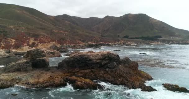 Aerial View Big Sur Coast High Way Monterrey California — Stock video